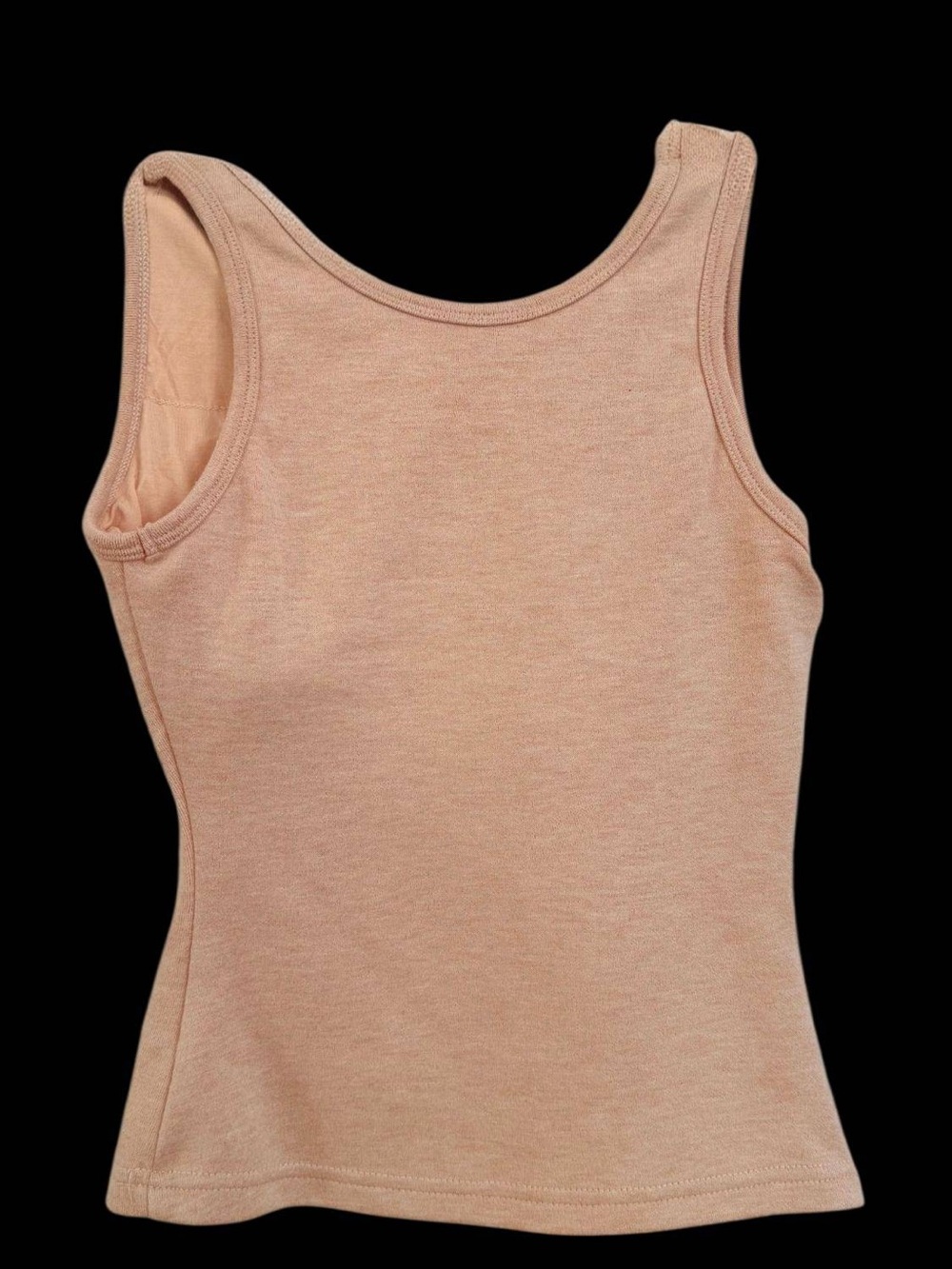 OGL Move Built-In Bra Brami Tank Top Size S Peach Nude Wool Blend Scoop Neck - Picture 3 of 4